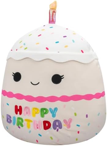 Squishmallows 14" Lyla Birthday Cake Plush with Rainbow